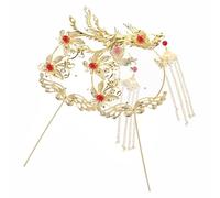 POPETPOP Chinese Wedding Cake Picks 2Pcs Phoenix Tassel Iron Decorations for Bridal Shower and Anniversary Party Celebrations
