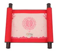 POPETPOP Chinese Wedding Engagement Scroll Paper Blank Marriage Oath Scroll with Decorative Bag Traditional Calligraphy Writing for Wedding Ceremony