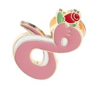 POPETPOP Chinese Year Snake Brooch Zinc Alloy Cartoon Couple Pin for Women Men Small Zodiac Animal Lapel Badge Accessory for Clothes and Lunar Year Decor