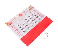 POPETPOP Chinese Year Wall Calendar Red Themed Hanging Planner with Fu Character for Date Planning and Decoration, Paper Material Suitable for Cabinets and Doors, Festive Lunar New Year