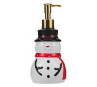 POPETPOP Christmas Hand Soap Dispenser with Refillable Pump, Plastic Snowman Design with Antislip Base for Bathroom and Kitchen, Festive Seasonal Liquid Pump Container for Winter