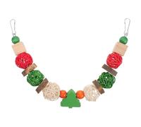 POPETPOP Christmas Hanging Bird Chew Toy Swing for Parrots Hamsters Guinea Pigs Safe Foraging Cage Decoration for Birds Fun Sturdy Playtime Accessory