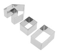POPETPOP Christmas House Cookie Cutter Set DIY Biscuit Mould Stainless Steel 3 Pcs for Kitchen and Cafe, Suitable for Cheese and Craft Clay, and Holiday Baking
