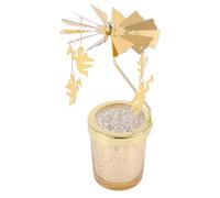 POPETPOP Christmas Rotating Candlestick Stand Iron Art Candle Holder with Angel Design, Rotatable Tabletop Candle Stand for Holiday Party and Romantic Home Décor