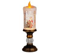 POPETPOP Christmas Snow Globe LED Candles: Battery Operated Lighted Flameless Candles - Home Decor for Thanksgiving Christmas Decoration