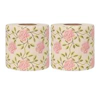 POPETPOP Christmas Toilet Roll Featuring Rose Floral Print, Made from Soft Bamboo Pulp, 2 Rolls Pack, Gentle on Skin, for Kitchen and Office Use, Stylish and Creative Disposable Napkins