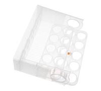 POPETPOP Clear Plastic 30-egg Tray For Refrigerator Flip-style Egg Storage Container For Fridge Door Large Capacity Egg Organizer For Kitchen