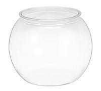POPETPOP Clear Small Fish Tank Round Plastic Aquarium Desktop Fish Bowl Office Tortoise Tank Pet Material Transparent Fishbowl for Home Decor and Shrimp Display