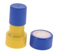 POPETPOP Clock Teaching Stamp Blue Self Inking Learning Tool for Preschool Elementary Students Classroom Home Educational Clock Pattern Stamper for Timetelling Recognition Versatile
