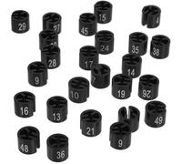 POPETPOP Clothes Hanger Size Marker Rings Numbered 1 to 50 for Clothing Store Labels, Sturdy Black Plastic Size Tags for Organising Garments on Standard Hangers