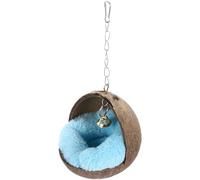 POPETPOP Hamster Hammock Cute Soft Coconut Shell Sleeping Nest with Bell Playing Hanging Bed for Hamster Guinea Pig Squirrel