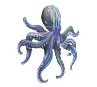 POPETPOP Colorful Iron Octopus Wall Art Decoration for Garden and Home Unique Indoor/outdoor Craft Metal Ocean-themed Wall Pendant