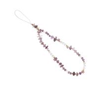 POPETPOP Colorful Pearl Phone Chain with Light Purple Beads Mobile Phone Strap Keychain Pendant for Women’s Wrist for Daily Use