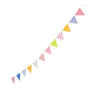 POPETPOP Colorful Triangle Paper Banner Flags Garland for Birthday Party Nursery Shower Decorations Pre Strung Hanging Flags for Indoor Outdoor Family Gatherings and School Celebrations