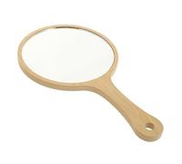 POPETPOP Compact Handheld Makeup Mirror Wooden Handle Lightweight Round Vanity Mirror for Purse Travel and On-the-Go Touch-Ups Sturdy Materials