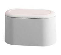 POPETPOP Compact Trash Can Trash Bin Rectangular White Pp Lightweight Easy to Clean Simple Style for Living Room and Cooking Area Regular Use