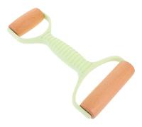 POPETPOP Convenient Rolling Pin for Dough with Dual Ends Design, Comfortable Grip, and Easy Operation, for Pie Crusts and Cookies, Made of Wood and Plastic with Rolling Wheel on One End