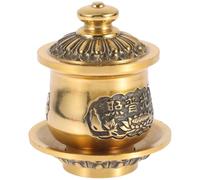POPETPOP Copper Craftsmanship Versatile Pattern and Practical Fine Water Offering Cup for Decoration Container Buddhist Temple Use Home Ritual