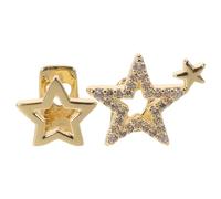 POPETPOP Copper Teeth Grill with Star Design and Zircon Bling Tooth Caps, Removable and Stable Shine Jewelry for Men and Women, Rapper Costume Accessory and Music Festival Outfit