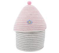 POPETPOP Cotton Lidded Storage Basket Cosmetic Organizing Basket Simple Elegant Design Plenty of Space