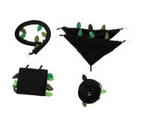 POPETPOP Cozy 5pc Hamster Toy Set Leaf Hammock Swing Tunnel Sleep Bed Pet Supplies