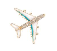 POPETPOP Creative Alloy Airplane Pin Brooch Women Lapel Pin Cartoon Style for Casual Outfits