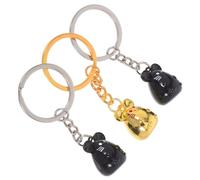 POPETPOP Creative Metal Mouse Keychain 3pcs Set Cartoon Rat Pendant Keyring Accessory Decorative Keychain Decor for Women and Everyday Use Random Color