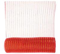 POPETPOP Creative Red Gold Mesh Gauze Roll Ribbon for DIY Crafts, Wrapping, Floral Decoration, Craft Making Tulle Fabric for Party and Wedding Supplies