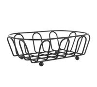 POPETPOP Creative Snack Basket Stainless Steel for Kitchen and Café Food Storage with Black Stylish Design for Candy and Fruit Serving