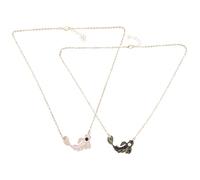 POPETPOP Creative Tai Chi Koi Fish Necklaces for Couples Durable Matching Promise Necklaces for Her Unique Friendship Jewelry Gift Fade Resistant Stylish Pendant Black White