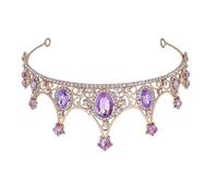 POPETPOP Crystal Diamond Crown Baroque Style Tiaras Headpieces for Women Wedding Crown and Bride Headdress for Banquets Proms and Birthday Celebrations