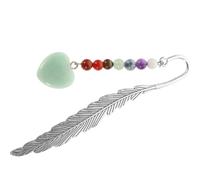 POPETPOP Crystal Pendant Bookmark for Recording Reading Progress with Plume Shape, Delicate and Retro Style, Lightweight Decorative Bookmark in Offices and Families, Suitable for