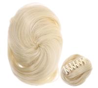 POPETPOP Curly Messy Bun Hairpiece with Claw Clip Natural Half Bun Updo Hair Extensions for Women