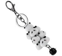 POPETPOP Cute Animal Keychain Panda Pendant Soft Silicone Backpack Hanging Charm Small Cartoon Keyring Decoration for Boys Car Key Accessory