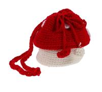 POPETPOP Cute Cartoon Mushroom Crossbody Bag Soft Knitted Yarn Mini Purse for Moms Parent Tote for Travel School Shopping Red