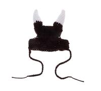 POPETPOP Cute Cat and Dog Hat Knitted Viking Pirate Horn Small Pet Cap Viking Theme Comfortable and Adorable