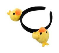 POPETPOP Cute Duck Headband Cartoon Plush Animal Hairband for Spa Shower and Daily Wear Hair Hoop for Face Washing and Makeup Yellow