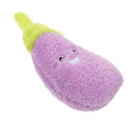 POPETPOP Cute Plush Dog Chew Toy Squeaky Eggplant for Small Dogs Cats Interactive Entertainment Toy for Indoor Training Outdoor Activities