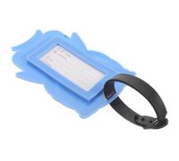 POPETPOP Cute Shark PVC Luggage Tag Soft Silicone Travel Name Tag with Strap, Fun Unisex Boarding Card Holder for Suitcases and Bags, Novelty Passport Id Label for Travel