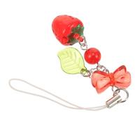 POPETPOP Cute Strawberry Phone Charm Acrylic Phone Strap Practical and Easy to Use Decorative Keychain Suitable for Case Or Bag Accessory