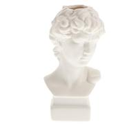 POPETPOP David Statue Ceramic Flower Vase - Artistic Head Planter and Cosmetic Brush Holder for Home Décor, Desktop Storage Container for Dried Flowers and Makeup Brushes