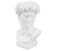 POPETPOP David Statue Pencil Holder Black Resin Bust Planter Pen Organizer Minimalist Greek Mythology Decor for Desk and Makeup Brush Storage