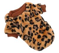 POPETPOP Decorative Dog Sweater Soft Fleece Pet Costume Warm Autumn Winter Clothes for Small Dogs Leopard Print Two Legged Design