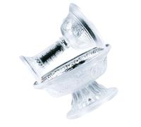 POPETPOP Delicate Bowl Set 2 Pieces with Footed Buddha Tray for Temple Worship and Tea Room Use Crystal Glass 4.33X4.33X5.31In