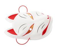POPETPOP Delicate Japanese Fox Mask Half Face Halloween Mask for Party Costume, Lightweight Plastic Material with Comfortable Fit, for Dancing Party or Festival Masquerade
