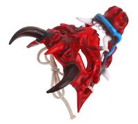 POPETPOP Demon Cosplay Mask with Horns for Halloween Parties, Full Face Horror Skull Mask for Men, Scary Masquerade Accessory for Haunted Celebrations