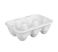 POPETPOP Design The High-temperature Strengthened Porcelain Storage White in Ceramic Container 6-compartment Tray for Environmentally Friendly and Sturdy Egg Refrigerator