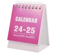 POPETPOP Desk Calendar Monthly Planner for Home and Office Thick Desktop Calendar with Coil Binding Compact Space Saving Design in Pink for Daily Scheduling and Organization
