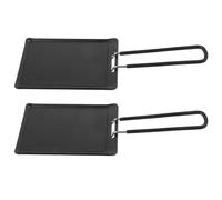 POPETPOP Detachable Handle Stainless Steel Grill Pan with Compact Design and Even Heating, Flat Bottom BBQ Plate for Outdoor Camping and Picnic Cooking