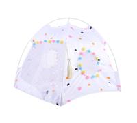 POPETPOP Detachable Pet Tent House Dog Cat Bed Tent Waterproof Portable Cooling Mat Dog Supply m Size White Colorful Spots